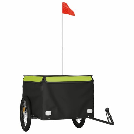 Fietstrailer 45 kg ijzer zwart en groen 2