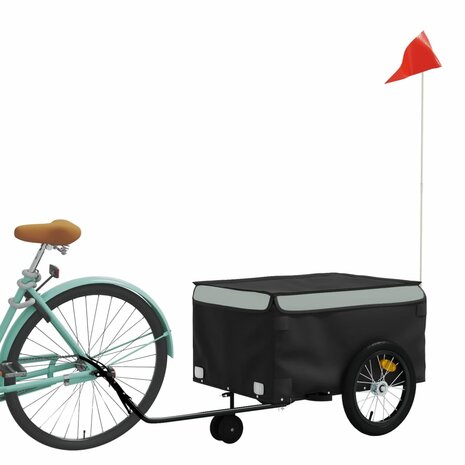 Fietstrailer 45 kg ijzer zwart en grijs 3