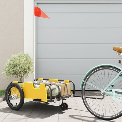 Fietstrailer oxford stof en ijzer geel 1