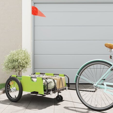 Fietstrailer oxford stof en ijzer groen 1