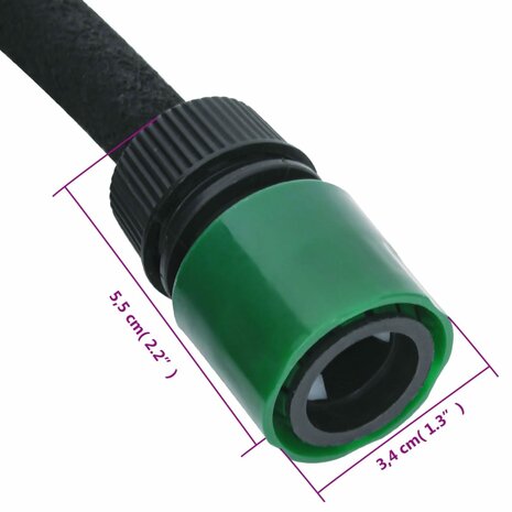 Druppelslang 0,6&apos;&apos; 50 m rubber zwart 8