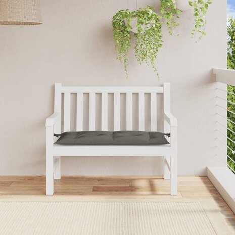 Tuinbankkussen 100x50x7 cm stof gemêleerd donkergrijs 3