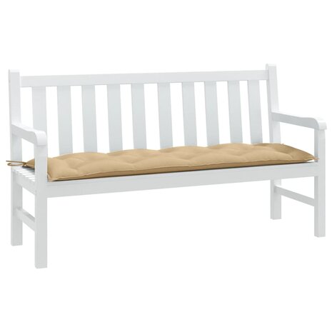 Tuinbankkussen 150x50x7 cm stof gemêleerd beige 1