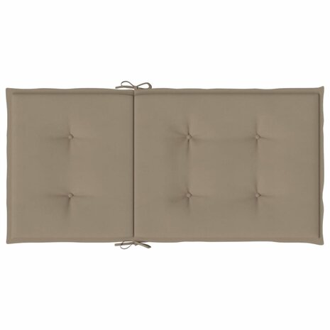 Tuinstoelkussens lage rug 2 st 100x50x3 cm oxford stof taupe 6