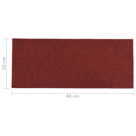 15 st Trapmatten zelfklevend rechthoekig 60x25 cm rood 7