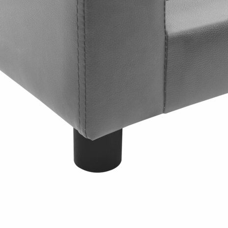 Hondenbank 60x43x30 cm pluche en kunstleer grijs 8