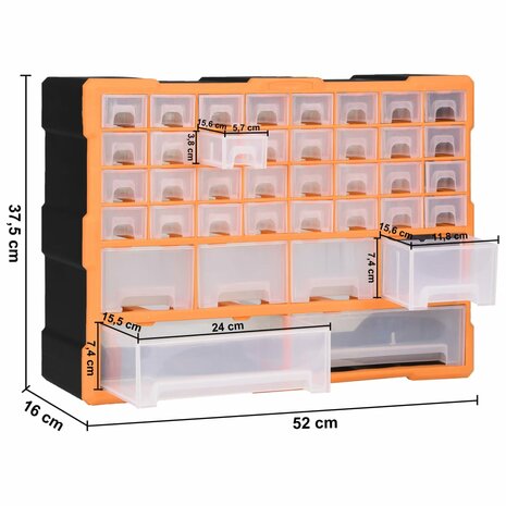 Organiser met 40 lades 52x16x37,5 cm 9