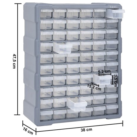 Organiser met 60 lades 38x16x47,5 cm 9