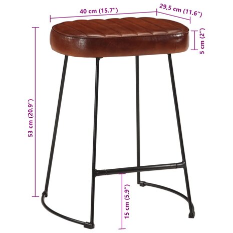 Barkrukken 2 st 40x29,5x53 cm donkerbruin 10
