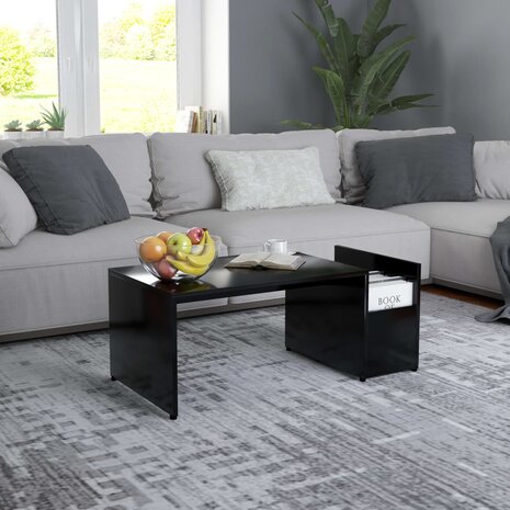 Salontafel 90x45x35 cm bewerkt hout zwart 1