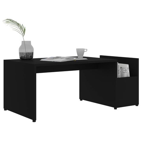 Salontafel 90x45x35 cm bewerkt hout zwart 3