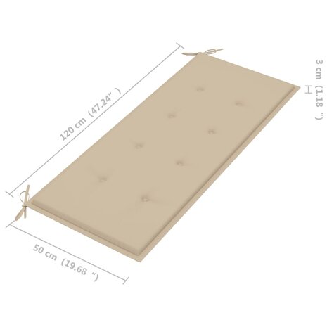 Tuinbank inklapbaar met kussen 118 cm bamboe 9
