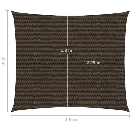 Zonnezeil 160 g/m² 2x2,5 m HDPE bruin 6