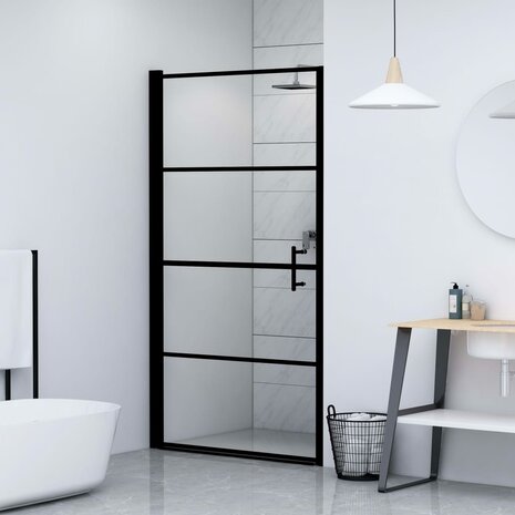 Douchedeur 100x178 cm gehard glas zwart 3
