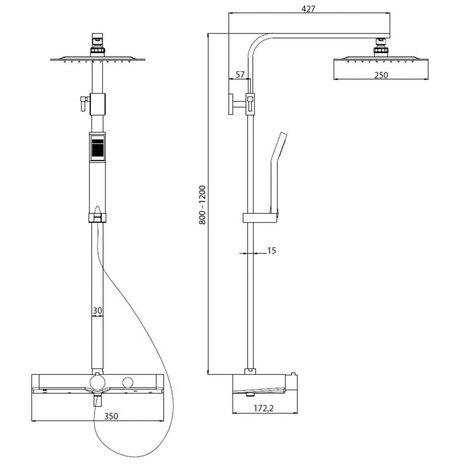 SCHÜTTE Douchesysteem OCEAN thermostatisch 4