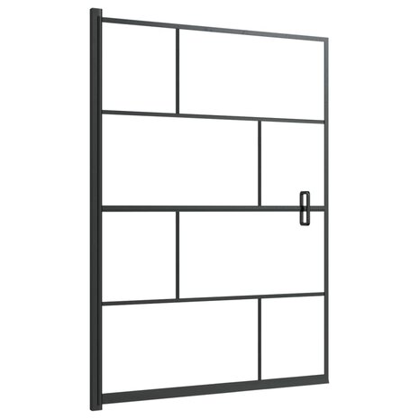 Douchewand 100x140 cm ESG zwart 2