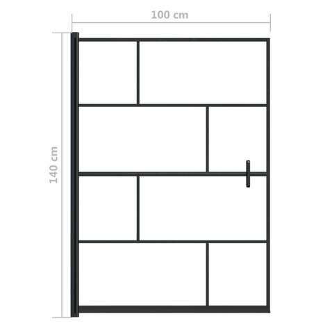 Douchewand 100x140 cm ESG zwart 5
