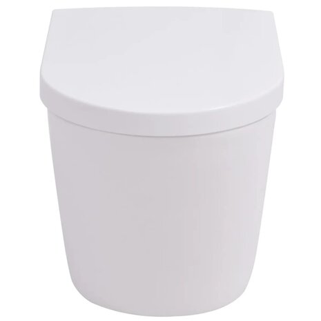 Hangend toilet met verborgen stortbak keramiek wit 6