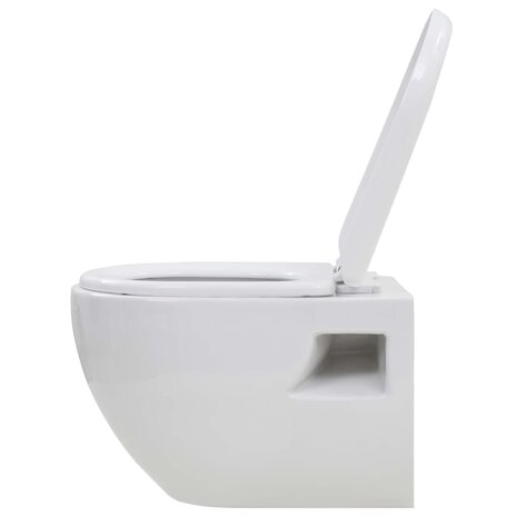 Hangend toilet met verborgen stortbak keramiek wit 5