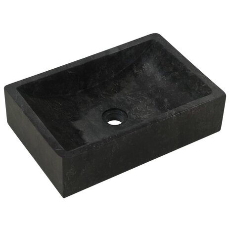 Gootsteen 45x30x12 cm marmer hoogglans zwart 2