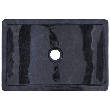 Gootsteen 45x30x12 cm marmer hoogglans zwart 12