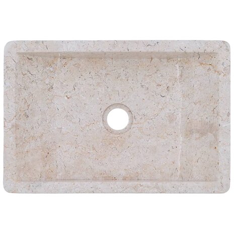 Gootsteen 45x30x12 cm marmer hoogglans crèmekleurig 12