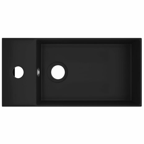 Wastafel met overloop keramiek matzwart 3