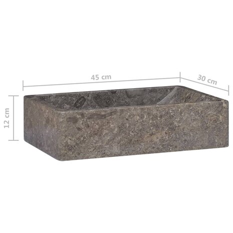 Gootsteen 45x30x12 cm marmer hoogglans grijs 7