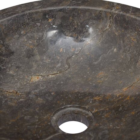 Gootsteen Ø40x12 cm marmer grijs 5