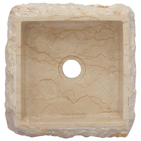 Gootsteen 30x30x13 cm marmer crèmekleurig 4