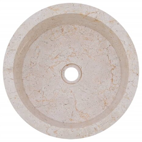 Gootsteen Ø40x15 cm marmer crèmekleurig 10