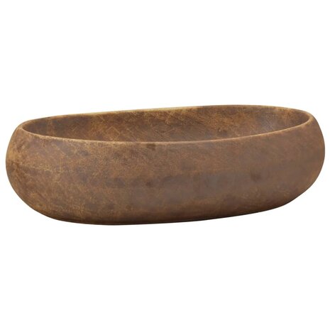 Opzetwasbak ovaal 59x40x15 cm keramiek bruin 2