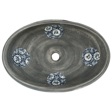 Opzetwasbak ovaal 59x40x15 cm keramiek grijs 6