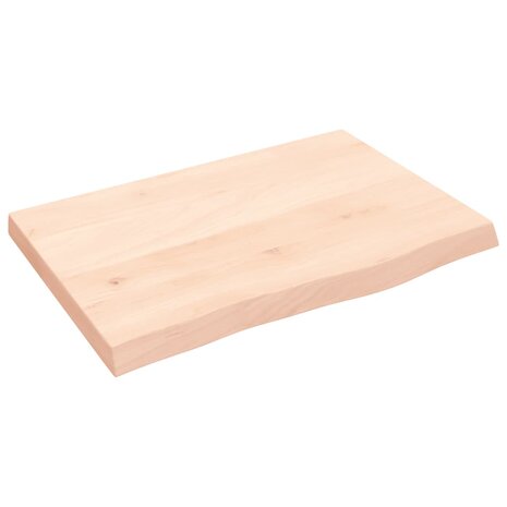 Wastafelblad 60x40x(2-4) cm onbehandeld massief hout 2