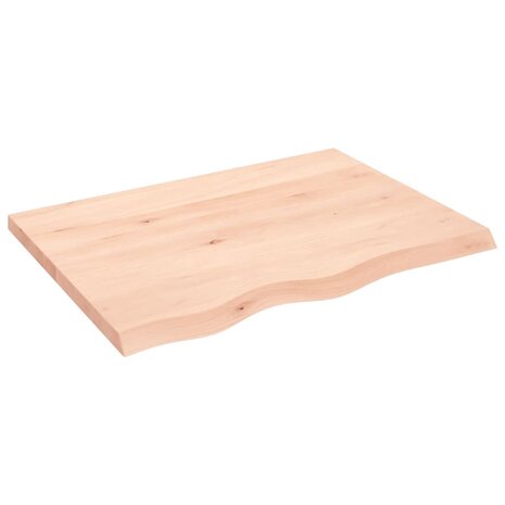 Wastafelblad 80x60x(2-4) cm onbehandeld massief hout 2