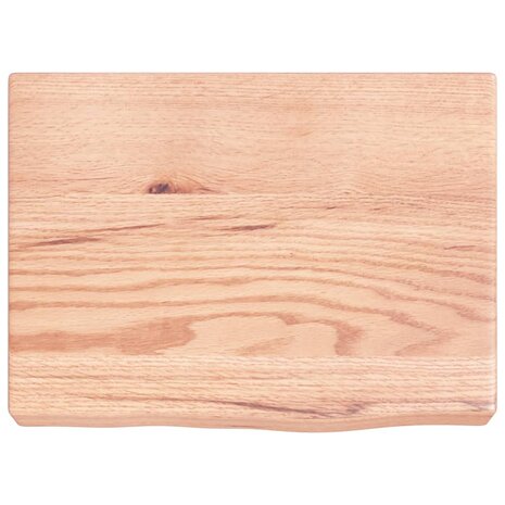 Wastafelblad 40x30x(2-6) cm behandeld massief hout lichtbruin 3