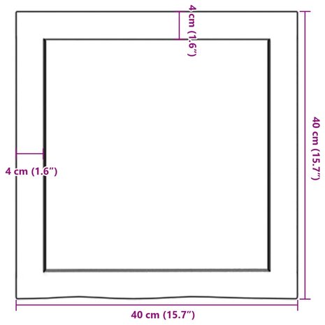 Wastafelblad 40x40x(2-6) cm behandeld massief hout lichtbruin 9