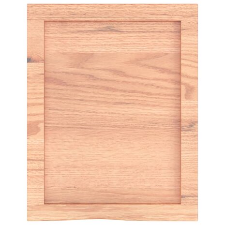 Wastafelblad 40x50x(2-4) cm behandeld massief hout lichtbruin 4