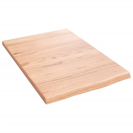 Wastafelblad 40x60x2 behandeld massief hout lichtbruin 2