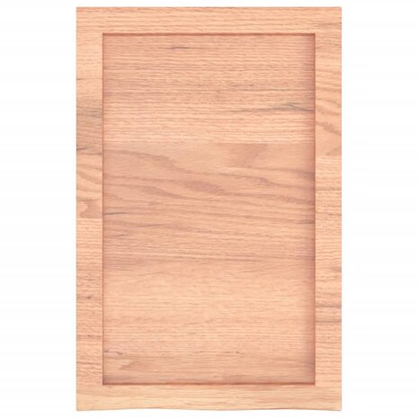 Wastafelblad 40x60x(2-4) cm behandeld massief hout lichtbruin 4