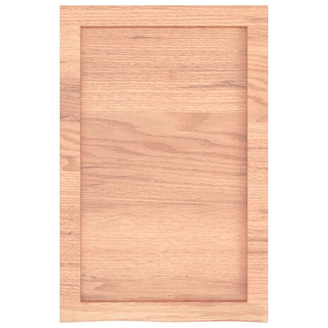 Wastafelblad 40x60x(2-6) cm behandeld massief hout lichtbruin 4