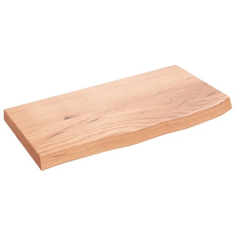 Wastafelblad 60x30x(2-4) cm behandeld massief hout lichtbruin 2