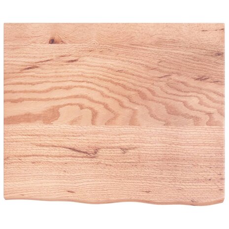 Wastafelblad 60x50x(2-4) cm behandeld massief hout lichtbruin 3