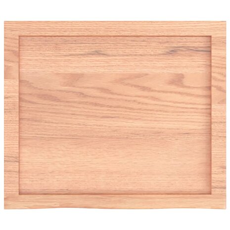 Wastafelblad 60x50x(2-4) cm behandeld massief hout lichtbruin 4