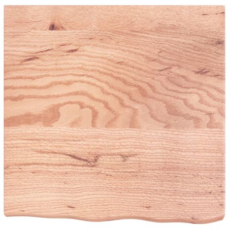 Wastafelblad 60x60x(2-6) cm behandeld massief hout lichtbruin 3