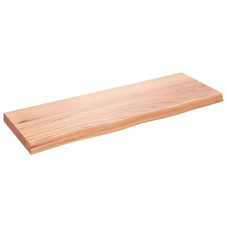 Wastafelblad 80x30x(2-4) behandeld massief hout lichtbruin 2