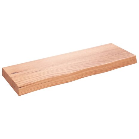 Wastafelblad 80x30x(2-6) cm behandeld massief hout lichtbruin 2