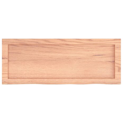 Wastafelblad 80x30x(2-6) cm behandeld massief hout lichtbruin 4