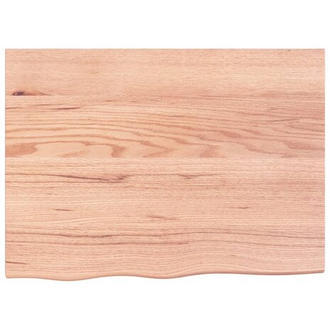 Wastafelblad 80x60x(2-4) cm behandeld massief hout lichtbruin 3