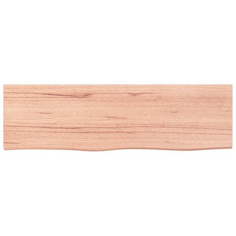 Wastafelblad 100x30x(2-4) cm behandeld massief hout lichtbruin 3